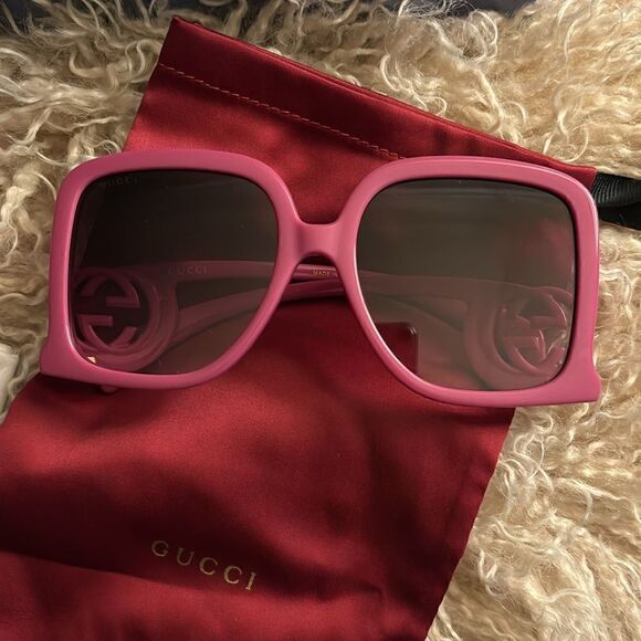NEW Gucci GG1326S-004-58 FUSHSIA Sunglasses - Picture 9 of 13